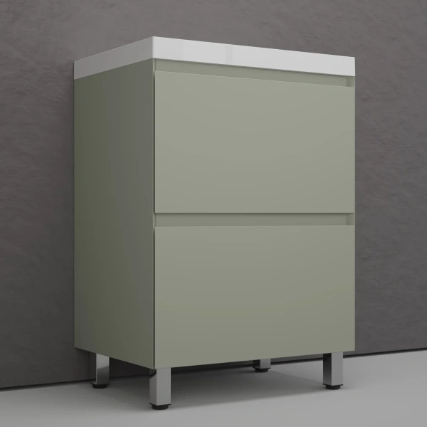 Тумба напольная без раковины 60 см Style Line Манхэттен ЛС-00002379 оливковый матовый