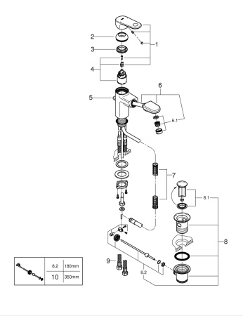 Смеситель для раковины с выдвижной лейкой Grohe Eurosmart 23976 003 (23976003) хром 