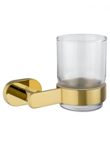Стакан для зубных щеток с держателем WONZON & WOGHAND FIRST, глянцевое золото WW-8421-LG