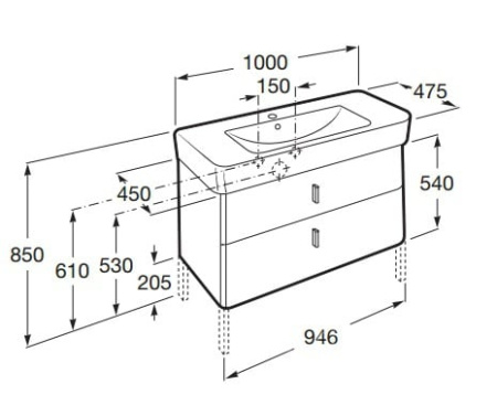 Тумба для раковины Roca Senso Square 855782896