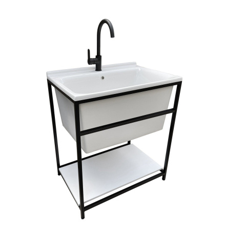 Хозяйственная раковина (75х50) Kerasan Aquadom 029301*1  белый, 1 отверстие