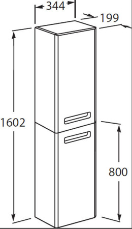 Пенал Roca The Gap L ZRU9302884 белый глянец