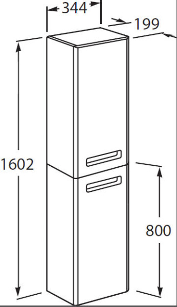 Пенал Roca The Gap L ZRU9302884 белый глянец