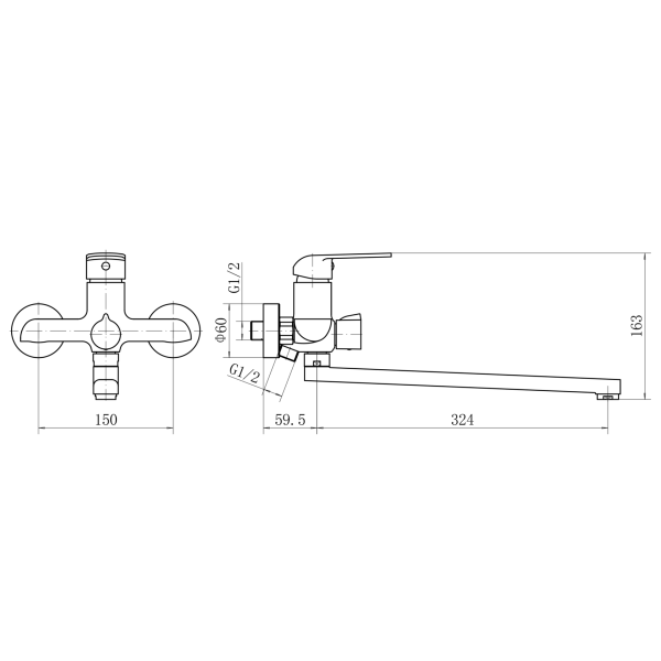 Смеситель для ванны и душа PLStart (PD22082)