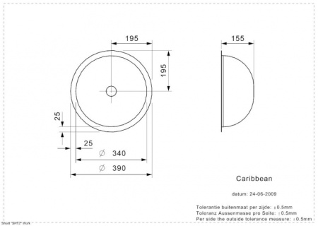 Умывальник Reginox Caribbean (Ø 390) L RX22274
