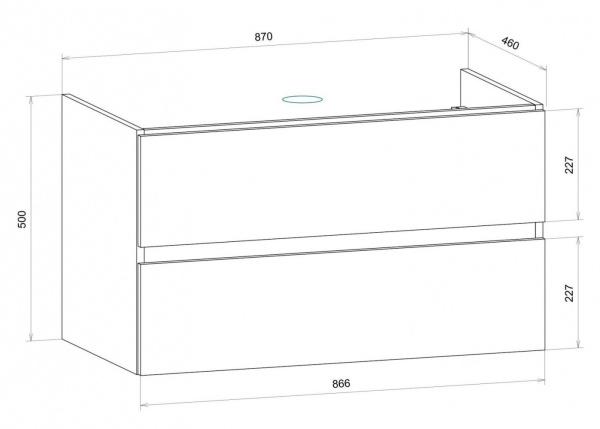 База под раковину напольная Art&max AM-Techno-900-2C-SO-ZB815 Смоки софт