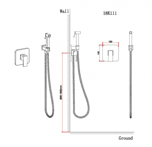 Смеситель для биде встраиваемый BENNBERG CHROME 18K111