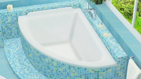 Ванна из литьевого мрамора Marmo Bagno Аврора (182x125) левый угол MB-AL182-125