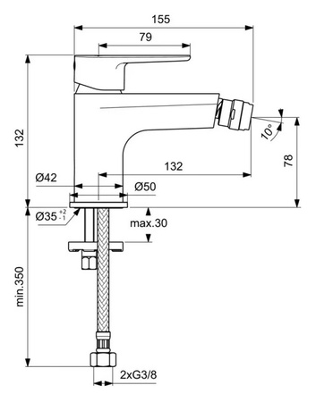 Смеситель для биде Ideal Standard Cerafine Model O BC704AA
