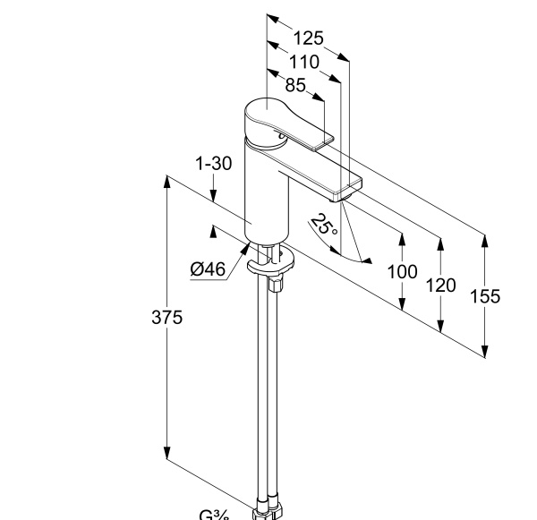 Смеситель для раковины Kludi Zenta SL 481980565WR4