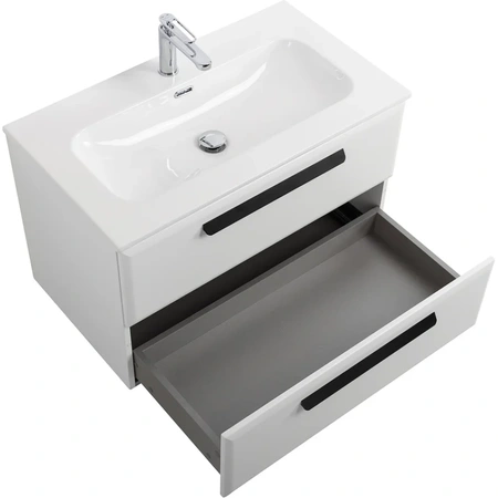 Тумба под раковину Cezares ECO-CER-N-800-2C-SO-BL Bianco Lucido без ручек