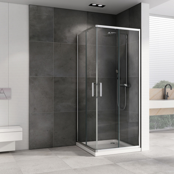 Душевой уголок (100х100) ABBER Schwarzer Diamant AG021005 хром