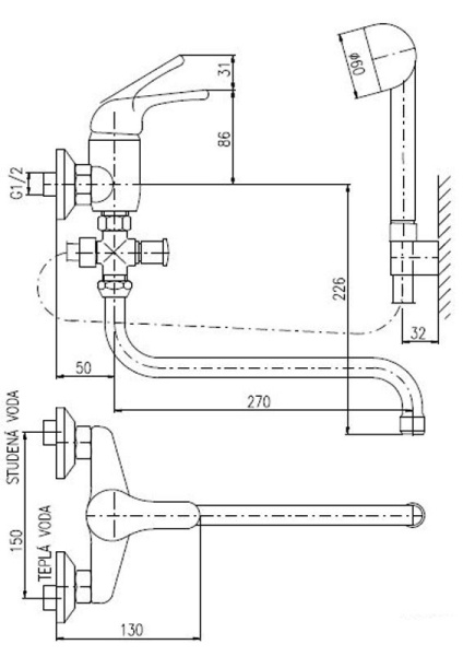 Смеситель для ванны Rav Slezak Sazava SA556.5/1