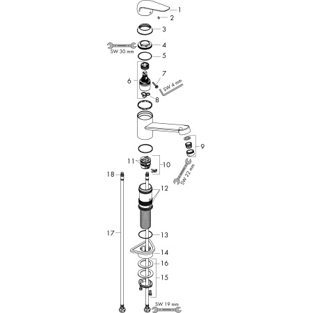 Смеситель для кухни однорычажный CoolStart Eco Hansgrohe  Logis M31 71866000 хром