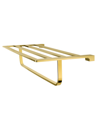 Полотенцедержатель с полкой WONZON & WOGHAND ECLIPSE, глянцевое золото WW-9181-LG