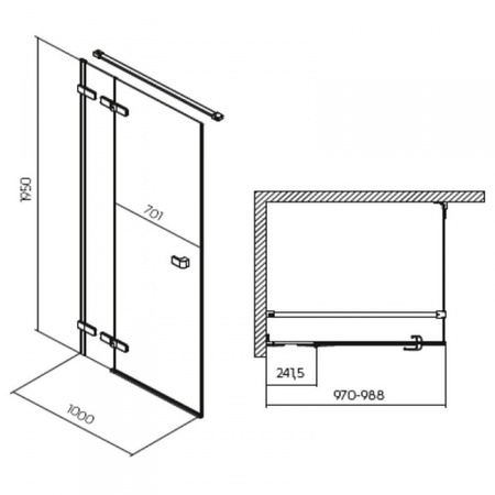 Двери распашные Kolo Next Reflex (левые) HDSF10222003L