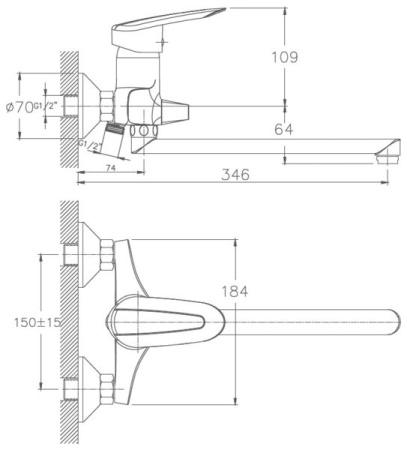 Смеситель для ванны Haiba HB2207