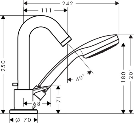 Смеситель для ванны HANSGROHE Logis 71313000