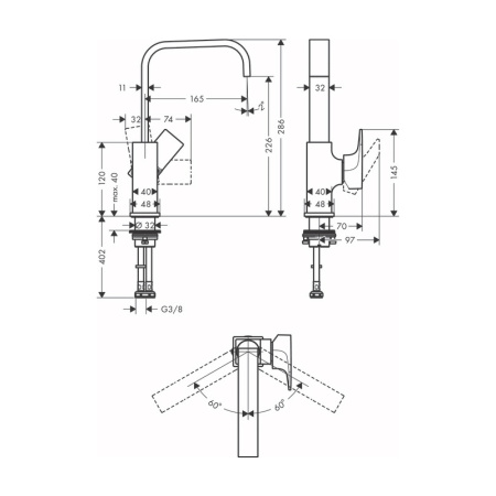 Смеситель для раковины с донным клапаном Push-Open Hansgrohe Metropol 32511000 хром