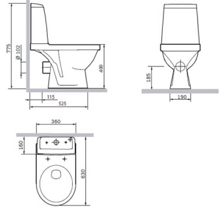 Унитаз-компакт напольный Am.Pm Joy C868607SC с сиденьем микролифт