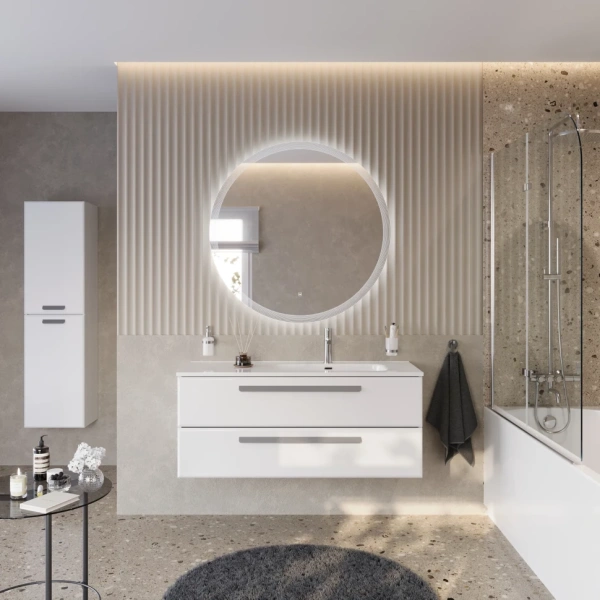 Тумба под раковину Cezares ECO-CER-N-1200-2C-SO-BL-R Bianco Lucido без ручек