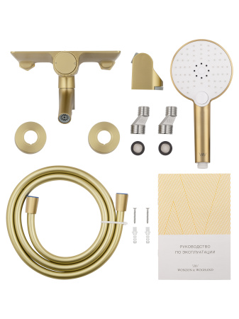 Смеситель для ванны с душем WONZON & WOGHAND CLICK, брашированное золото WW-FE05L221- BG