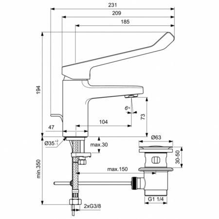 Смеситель для раковины Ideal Standard CERAPLAN BD218AA, хром