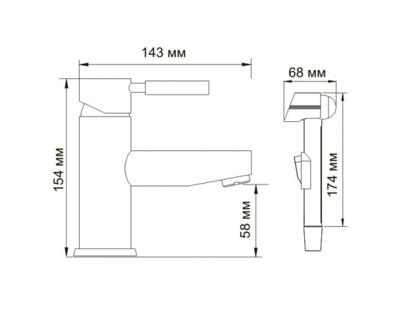 Смеситель для умывальника с гигиенической лейкой WasserKRAFT Main 4108 Смеситель для умывальника с гигиенической лейкой WasserKRAFT Main 4108