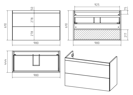 Тумба с раковиной Misty Атлантик 100  УТ000012963