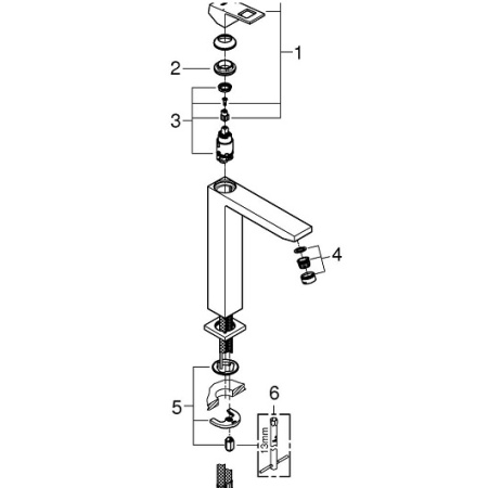 Смеситель для раковины Grohe Eurocube 23406 000 (23406000) хром