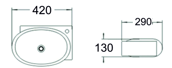 Раковина подвесная (42х29) SantiLine SL-2022R