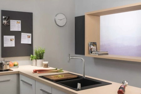 Смеситель для кухни Hansgrohe Metris Select M71 73819800 нержавеющая сталь