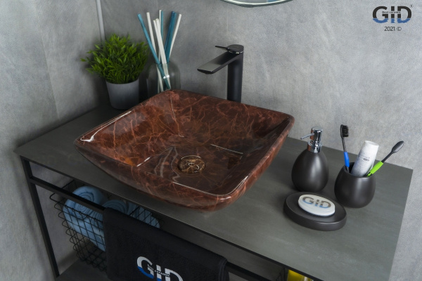 Раковина накладная (41,5х41,5) Gid Mnc182