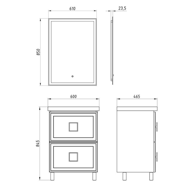 Тумба под раковину ASB-Mebel Санта 60 под раковину Odensvik 60 (10914)
