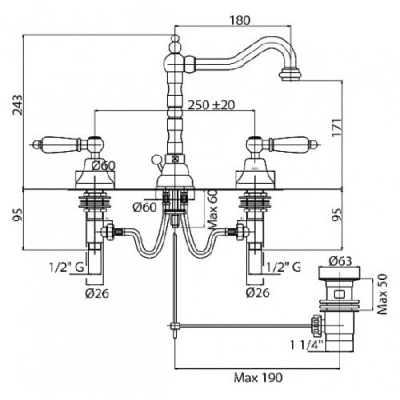 Смеситель Для Раковины Cezares FIRST FIRST-BLS2-03-M золото