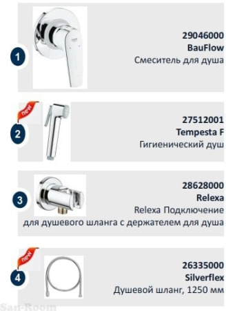 Гигиенический набор Grohe BauFlow 124900 (124900)