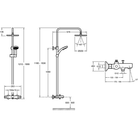 Душевая система с изливом Jacob Delafon July E99741-CP