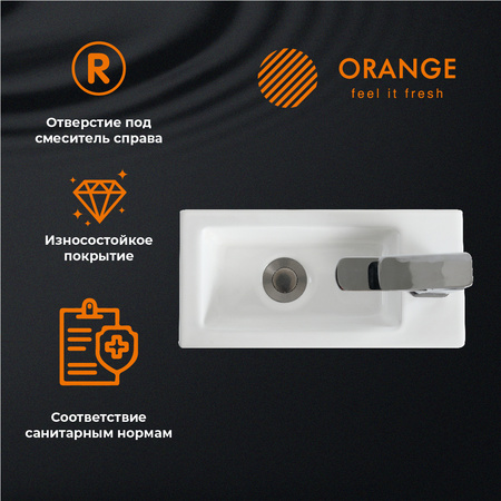 Раковина подвесная (37х18,5) Orange  B05-365W белый глянец