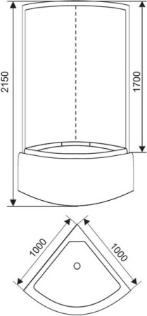 Душевая кабина (100х100х215) Arcus AS-110