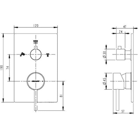 Смеситель для ванны встроенный Bravat Arc P69193C-ENG