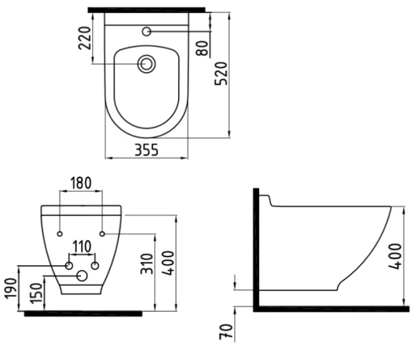 Биде подвесное Bien Harmony HRBA05201VD1W3000