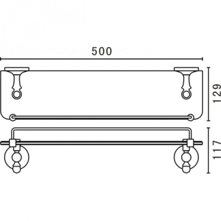 Стеклянная полка Art&Max AM-E-2682AL