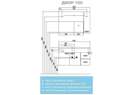 Шкаф-зеркало Акватон Диор 100 1A167902DR94R