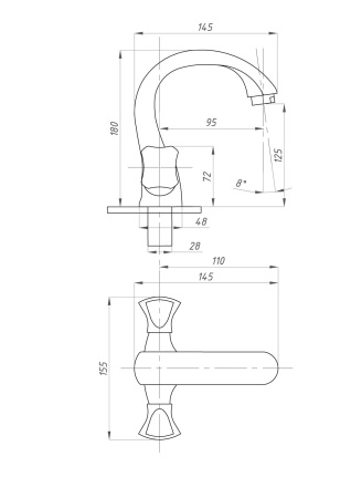 Смеситель для раковины ПСМ-Профсан  КВАДРО PSM-717-38