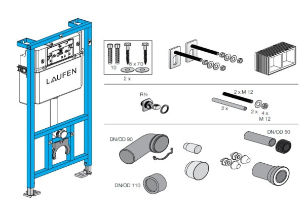Инсталляция для подвесного унитаза Laufen 8.9466.0.000.000.1