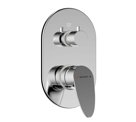 Смеситель для ванны встроенный Bravat Drop P69190C-RUS
