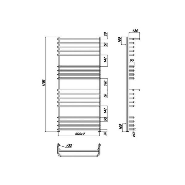 Полотенцесушитель водяной Ravak Optima 53х120 X04000083687