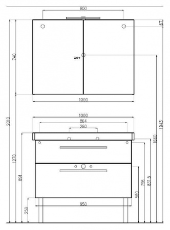 Тумба под раковину Villeroy&Boch 95 2day2 A99500E6