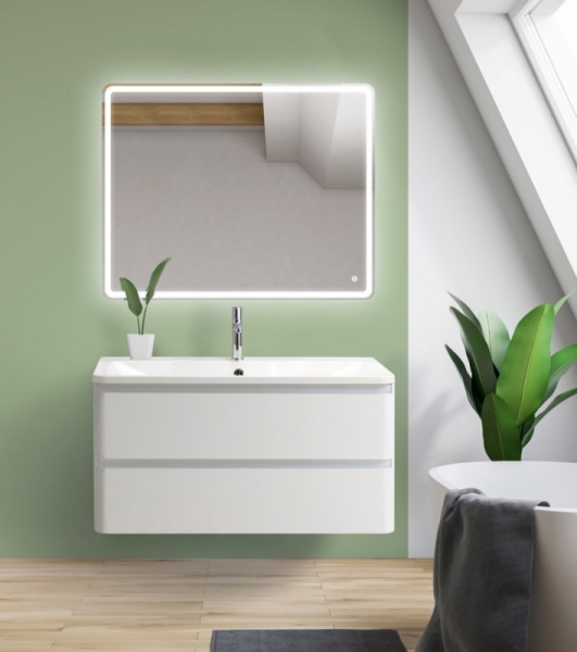 База под раковину подвесная BelBagno ALBANO-800-2C-SO-BL Bianco Lucido