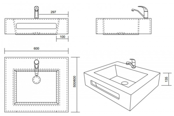 Раковина Kolpa-San Kvadra WB 60*60